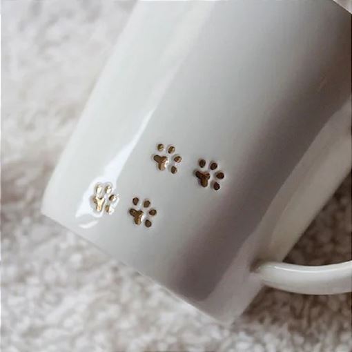 Caneca com Gatinho na Alça de 300ml Cute Coffee Branco