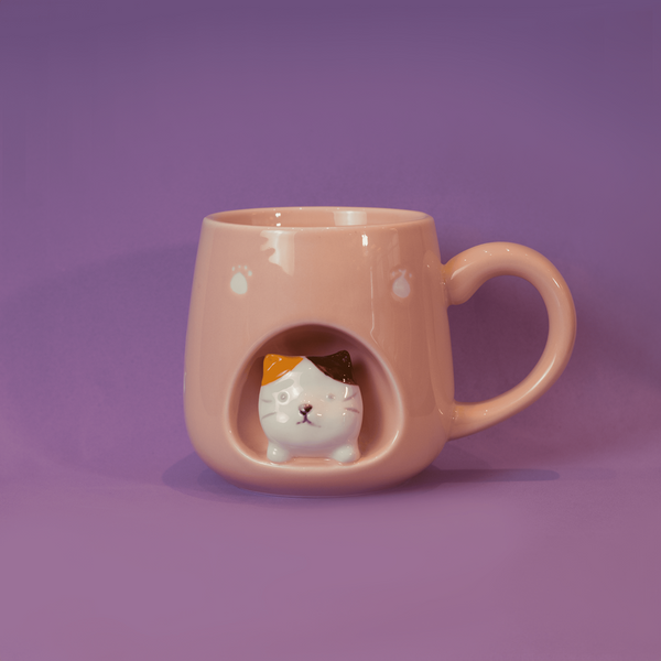 Caneca de Porcelana Gatinho Cute Coffee 310ml