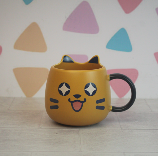 Caneca de Porcelana Gatinho com Orelhas 450ml - Amarela