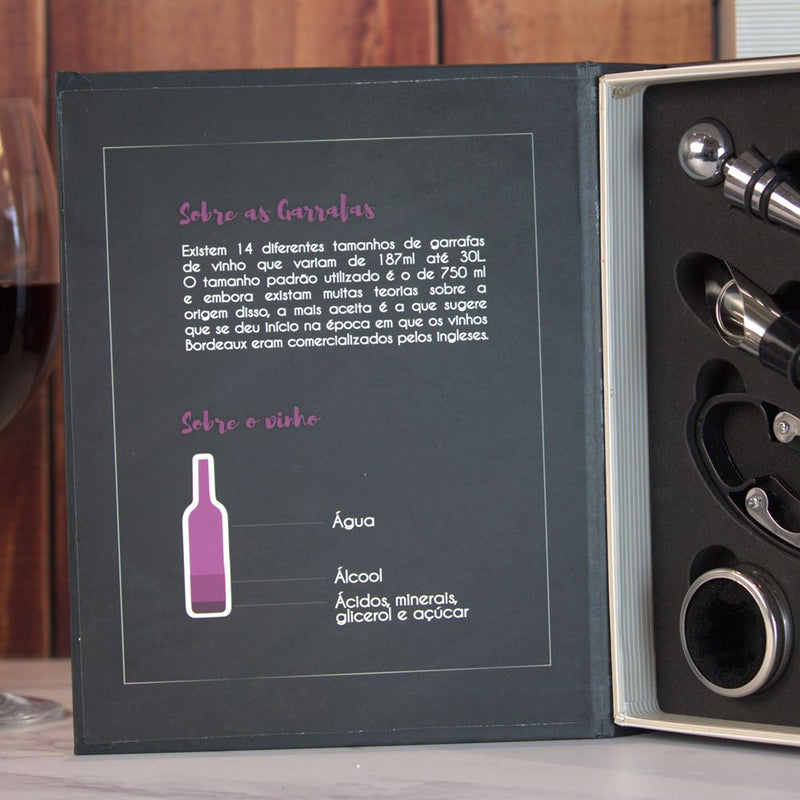 Kit com 5 Peças para Vinho Premium Wine - Mozão