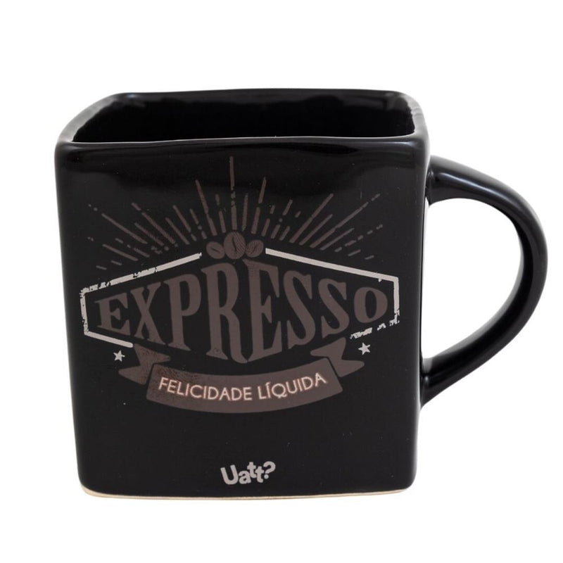 Caneca Quadrada de Cerâmica 380ml - Expresso