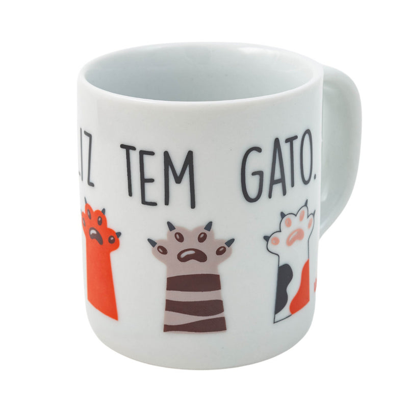 Caneca de Cerâmica 300ml - Gente Feliz Tem Gato